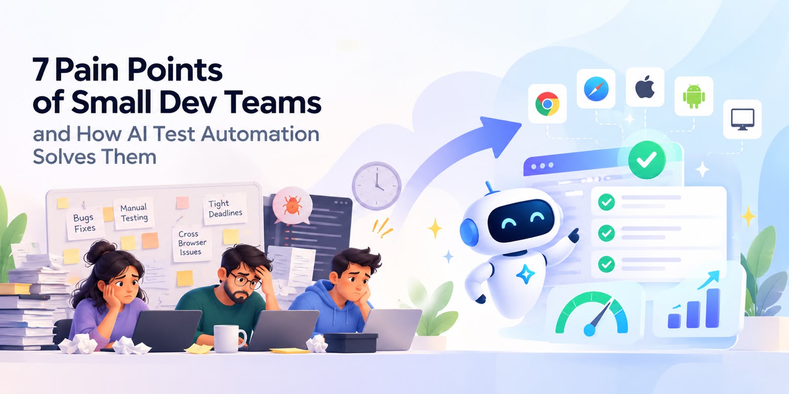 7 Pain Points Faced by Small Development Teams and How AI Test Automation Solves Them